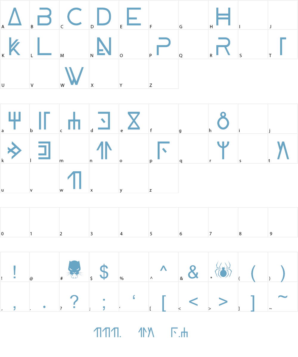 WAKANDA PANTHER Font Character